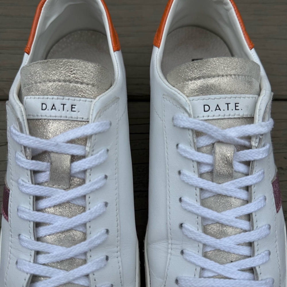 D.A.T.E. Hill Low sneakers in white calf leather shoes size 7 - Picture 7 of 16